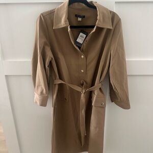 Tan Button-Up Belted Dress size 10 Tommy Hilfiger